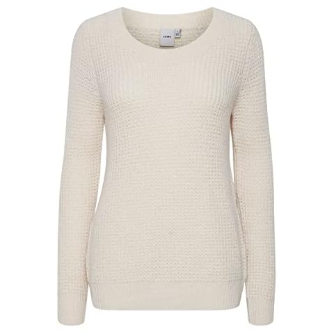 ICHI IHODANSA LS - Strickpullover tiefer O-Neck Damen Strickpullover Grobstrick Pullover Cover