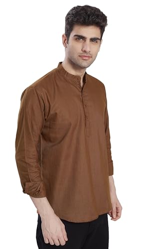 Image of DIVISIVE Men's Slim Fit Full Sleeves Cotton Short Kurta