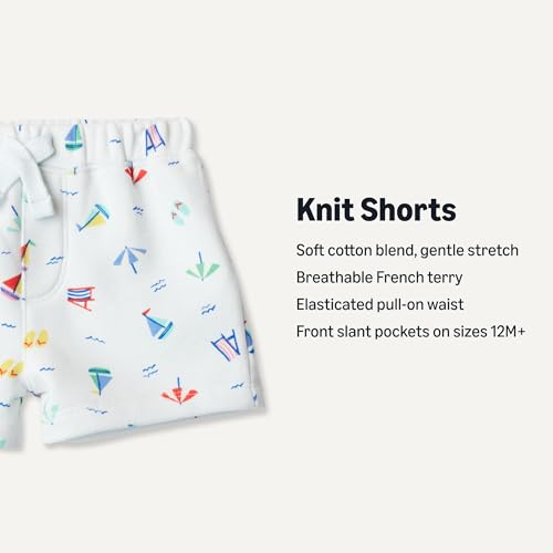 Image of Amazon Essentials x Sofia Grainge Toddlers and Baby Boys' Pull-On Knit French Terry Shorts, Pack of 2