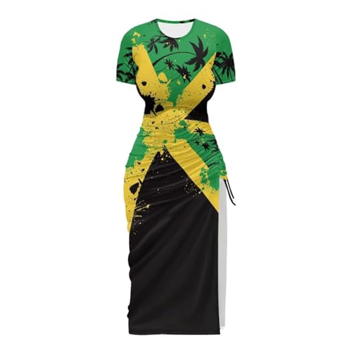 Image of Short Sleeve Dress for Women,Sexy Bodycon Dress,Plus Size Slit Dress,String Design s-4xl