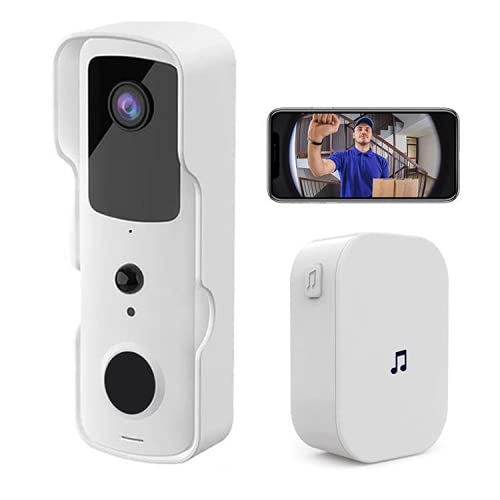 Recopilación y reviews de Timbres inteligentes Wi-Fi los más solicitados. 35 Timbre WiFi Video Inteligente Sensor Movimientos con Visión Nocturna, Video 1080P Full HD, Impermeable Smartphone, CASA Inteligente, (Blanco)