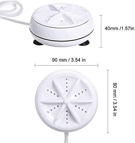 Miniatura 5 de Mini Washing Machine Portable Turbine Washer with USB for Travel Business Trip or College Rooms (Speed Control Model), White, 1pack