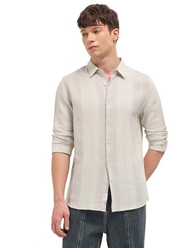 Image of THE BEAR HOUSE Men's Blue Slim Fit Cotton Checkered Shirt