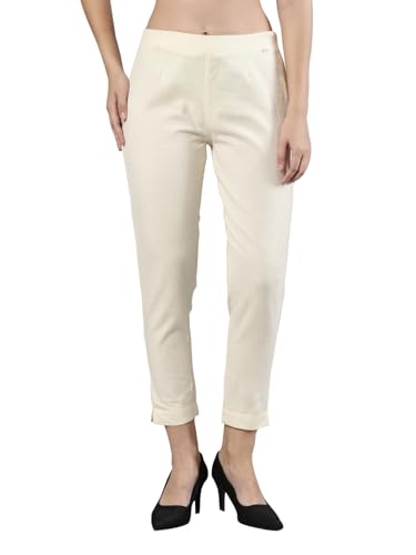 Image of Femmora Comfortable Fit Solid Straight Pant, Breathable Cotton Fabric with Side Zip Button Closure, for Women, Pack of 1