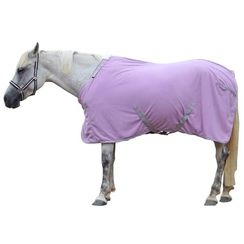 Image of LEAFOREST Horse Fleece Blanket Polar Fleece Cooler Liner Soft Exercise Blankets for Horses Moisture Wicking Sheet in the Barn, Stable, Stall, Pasture, Paddock Purple 75 inches