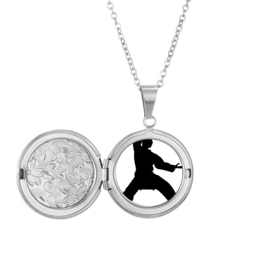 Collier Shaolin Kung Fu médaillon en acier pour homme passionné d'art martial