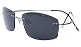 Eyekepper Rimless Titanium Frame Polarized Sunglasses Grey Lens