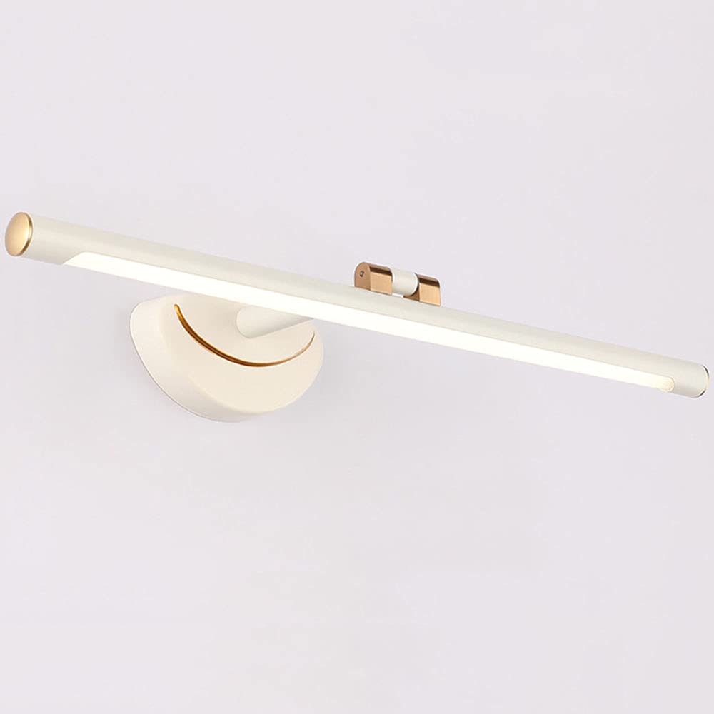 LED 180°Einstellbar Spiegellampe Weiß Runde Röhre Spiegelleuchte Spiegel Frontlicht Badezimmer Wasserdicht Toilette Badezimmer Spiegellicht IP44 Dekoration Wandleuchte L61CM 14W,61cm warm light