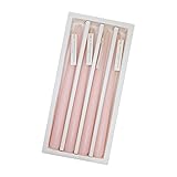 4 PCS Baby Pink Taper Candles - Rose Scented Candles - 10 inch Tall Candles for Holiday Valentine's Wedding Celebration Home Decor