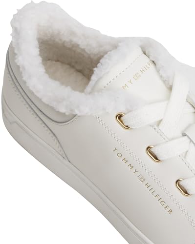 Tommy Hilfiger Baskets Cuvette Femme Casual Fourrées, Blanc (Ecru), 40