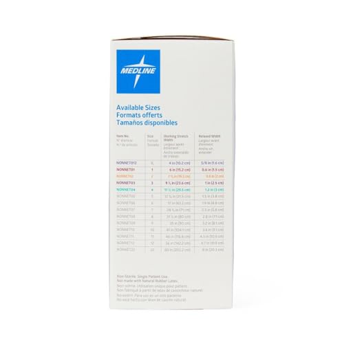 Image of Medline Stretch Tubular Elastic Dressing Retention Net, Size 5, (12 inch x 25 yds), Ideal for Wound Care, (Pack of 10)