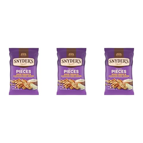Image of Snyder's of Hanover Sour Cream & Caramelized Onion Pretzels, 11.25 Oz Bag (Pack of 3)