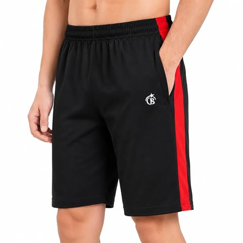 Image of BLUE STAR SHARK Athletic Sports Short || Shorts for Men with Zip Pockets ||Quick Dry || Lightweight Activewear Shorts