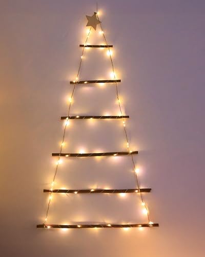 Dekorative Hängeornamente,Holzleiter Tannenbaumm, Wanddeko...