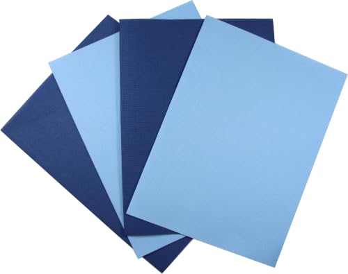 Image of KCS 4 /6 pc of 12 inch x 18 inch 18 Count Cotton Aida Cloth Cross Stitch Fabric (4 pc, Light Blue+Jeans Blue)