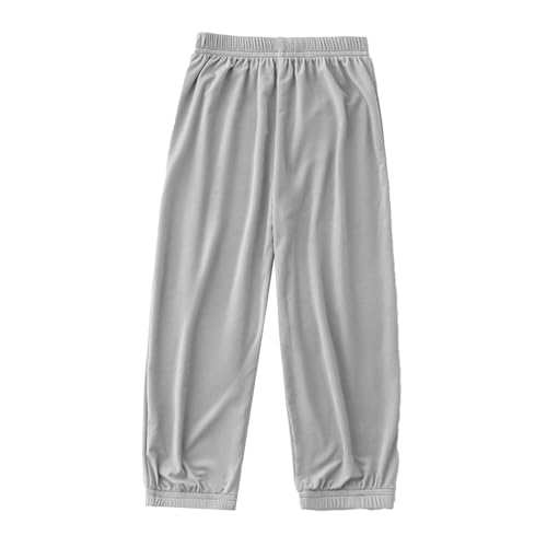 Toddler Girls Baggy Aesthetic Sweatpants Elastic Waist Kids Plain Casual Athletic Joggers Breathable (Grey, 8-9 Years)