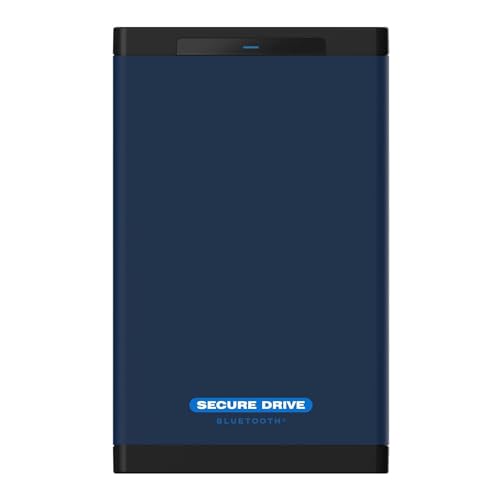 SecureData SecureDrive BT 4TB Hardware Encrypted USB 3.0 Ext Drive FIPS 140-2 Level 3 Unlock via Phone app TAA Compliant, CJIS, HIPAA, CMMC, GDPR Compliant, Works with Mac and Win Free AV