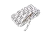 Attwood 11733-7 Premium 3-Strand Twisted Nylon Dock Line, 1/2-Inch Thick, 20 Feet Long, Pre-Spliced One End, White