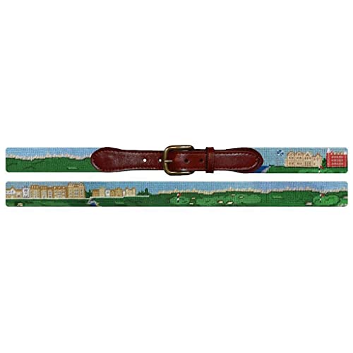Old Course Scene Needlepoint Belt in Multi by Smathers & Branson2