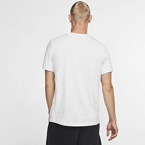 Nike Men's Dry Tee Drifit Cotton Crew Solid, Birch Heather/Black, Large4