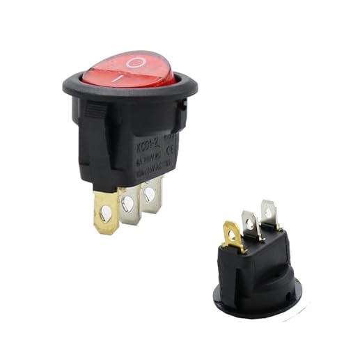 Interrupteur bouton marche arrêt KCD1-2 jaune 12V 220V SPST