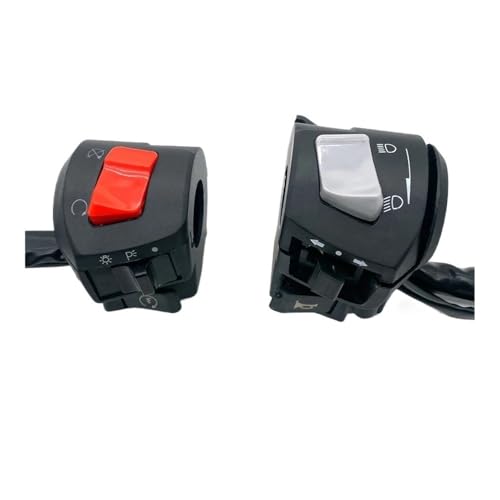 FRSWEQY Barra de Manillar de Motocicleta de 22mm, interruptores Izquierdo y Derecho, bocina, Faro de señal de Giro, Interruptor Controlador de Manillar de Arranque eléctrico Universal(1 Pair)