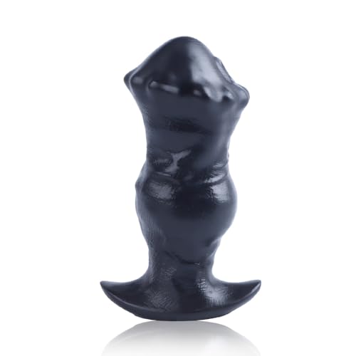 SXOVO Anal Plug Realistischer Pferde Dildo Flüssiges Silikon Buttplug Großer Anal Dildo Schwarz Geädert Masturbation Analplugs Prostata Stimulation Sexspielzeug für Frauen Männer und Paare (S)