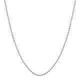 Kooljewelry Sterling Silver 0.9 mm Diamond-cut Ball Chain Necklace (22 inch)