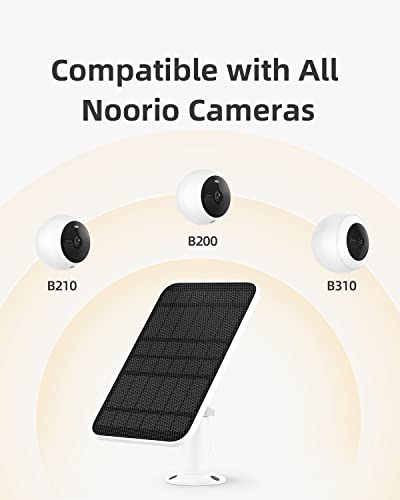 Noorio Solar Panel for Wireless Security Camera, IP65 Waterproof