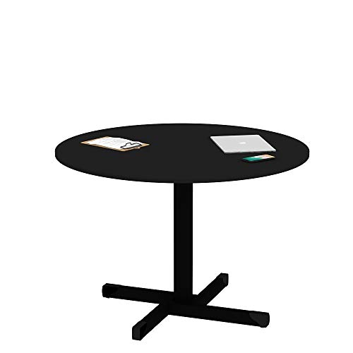 Mesa De Reunião Redonda Para Escritório 1m Pé Metal Netmobil