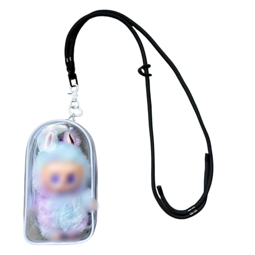 PAOTEEM Labubu Clear Crossbody Bag Lightweight PVC Shoulder Bag with Protective Design for Daily Commute and Trendy Outfit