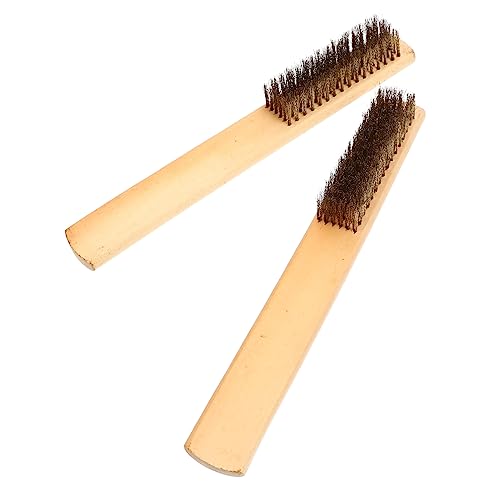 Garneck Wooden Handle File Brush Set Large Size for Machinists Rust Removal Brush Hand Tool for Files
