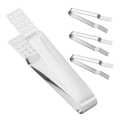 SOLUSTRE 4pcs Stainless Steel Tea Bag Squeezer Clips Antiscald Tea Tongs for Loose Leaf and Herbal Versatile Kitchen Tool for Easy Handling of Sugar Packets and Foods