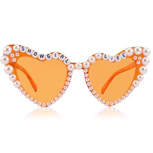 Srotmirw Orange Showgirl Life Sunglasses Life Showgirl Themed Party Decorations Outfit Costume Accessory for Women Fans Gift