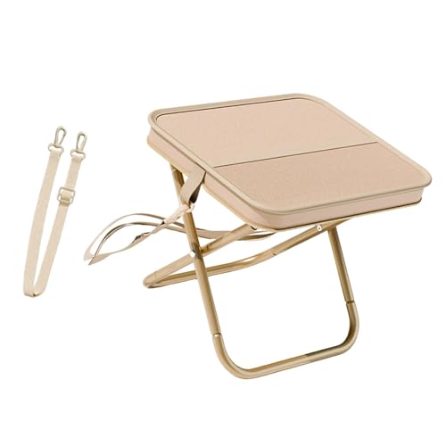 KiBcsLic Folding Camping Chair Heavy Duty Practical Fishing Stool Oxford Cloth for Hiking Garden Traveling BBQ Cooking Backpacking, Khaki