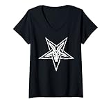 Photo Gallery donna baphomet pentagram | regalo cristiano fedele alla moda maglietta con collo a v Photo Gallery donna baphomet pentagram | regalo cristiano fedele alla moda maglietta con collo a v