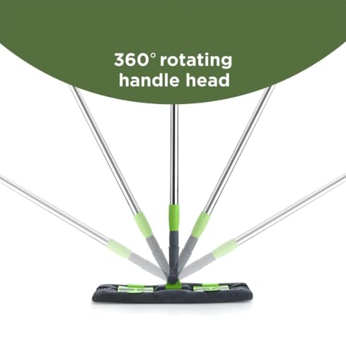 Image of Flat Floor Cleaning Mop | Microfiber Dust & Water Absorbent Mop with Long Rod | Kitchen, Hall, Bathroom & Floor Cleaning | फर्श साफ करने वाला पोछा