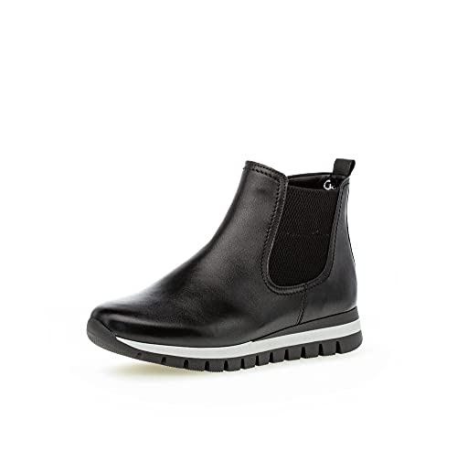 Gabor Mujer Botines, señora Botas Chelsea,Plantilla Desmontable,Botas,Medias Botas,Plano,Negro (Schwarz (Micro)),38.5 EU / 5.5 UK Cover