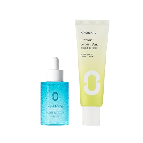 OVERLAPS Ectoin Redness Relief & Sun Protection Duo | 5000ppm Ectoin Soothing Serum with Hyaluronic Acid & Peptides + Moist Sunscreen SPF 50+ PA++++ | Korean Skincare Bundle for Sensitive Skin-image-22