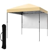 Litake ワンタッチタープテント [1.8x1.8m] 組立簡単 サイドシート付属 高耐水加工＆UVカット 紫外線カット 遮熱 日よけ タープテント 収納バッグ付 キャンプ アウトドア ベージュ