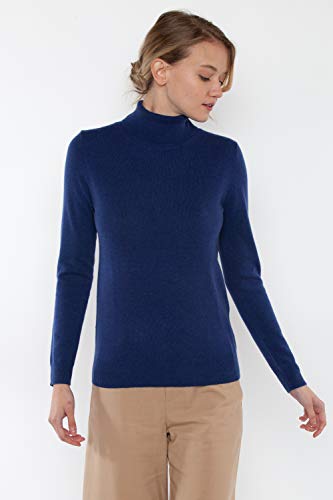 Image of JENNIE LIU Women's 100% Pure Cashmere Long Sleeve Pullover Turtleneck Sweater