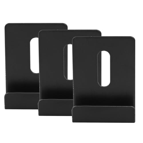 Image of 6Pcs Mirror Mounting Clips, Wide Channel Bathroom Mirror Hanger, Heavy Duty Mirror Holder Clips, Mirror J Hook with Screw for Wall Mounting Frameless Mirror ( Black)