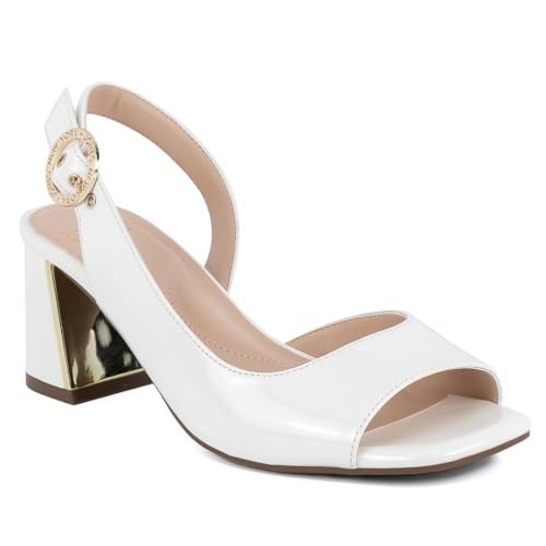 Jones New York Women's Patent Slingback Heeled Sandals | Block He...