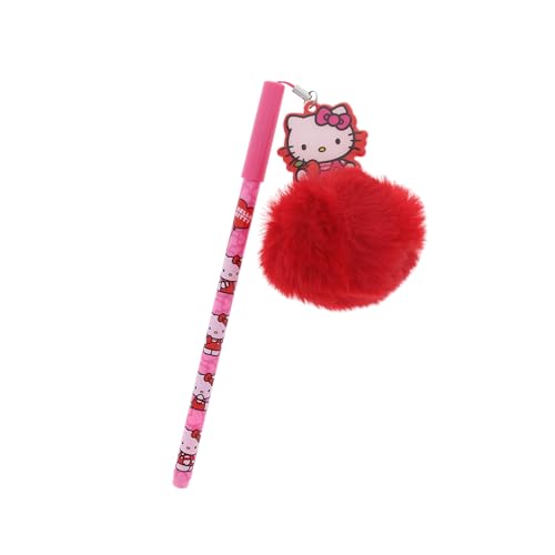 Blueprint Collections Stylo fantaisie Hello Kitty avec pompon | ** 1 motif aléatoire sera envoyé ** | Joli cadeau Hello Kitty et papeterie