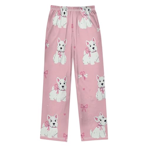 Scottish Terrie Boys Pants Boys Athletic Pants Long Pant for Boywith Pockets Wide-Leg Size 6-14Y2