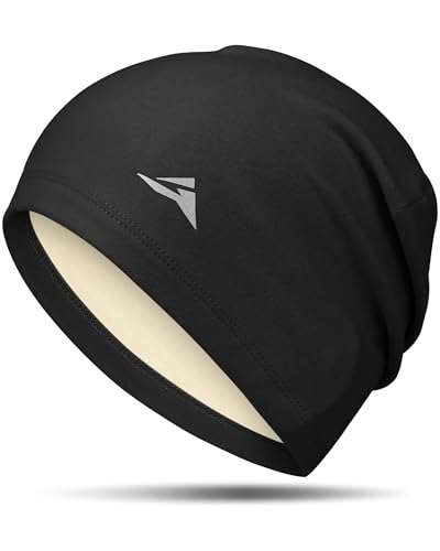 Image of GXCROR Fleece Beanies Flexfit Winter Hats Skull Cap Cycling Cap Reflective Running Gear Bonnet