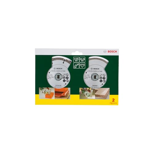 Bosch Home and Garden 2 Diamanttrennscheiben für Fliesen und Baumaterial, 115 mm, 2607019478 – Ansicht 2