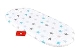 BABYLUX Spannbettlaken für Kinderwagen Stubenwagen Baby Spannbetttuch Wiege Stuben Bettlaken (94. Sterne Blau)