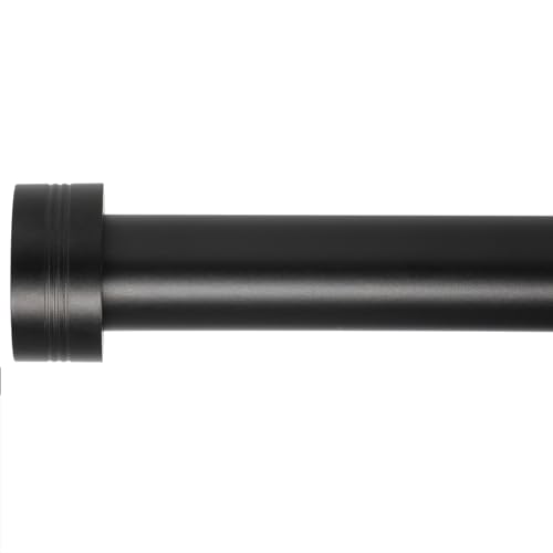 WORLD RODS Black Curtain Rods 18 to 88 inches,1 Inch Modern Metal Drapery Rods,Adjustable Heavy Duty Curtain Pole Suitable for Bedrooms and Living Roo