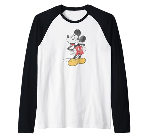 Mickey Mouse tee shirt manche raglan baseball Disney vintage imprimé retro